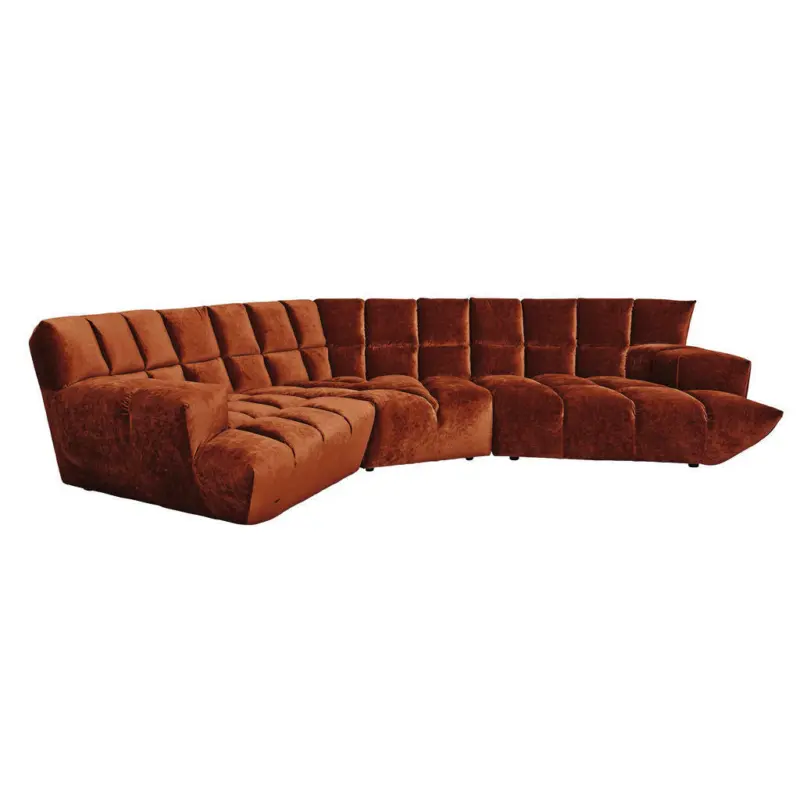 Ecksofa in Velours Orange