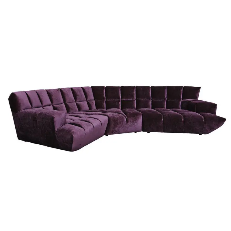Ecksofa in Velours Brombeere