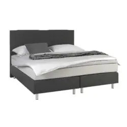 Boxspringbett 180/200 cm in Anthrazit, Hellgrau
