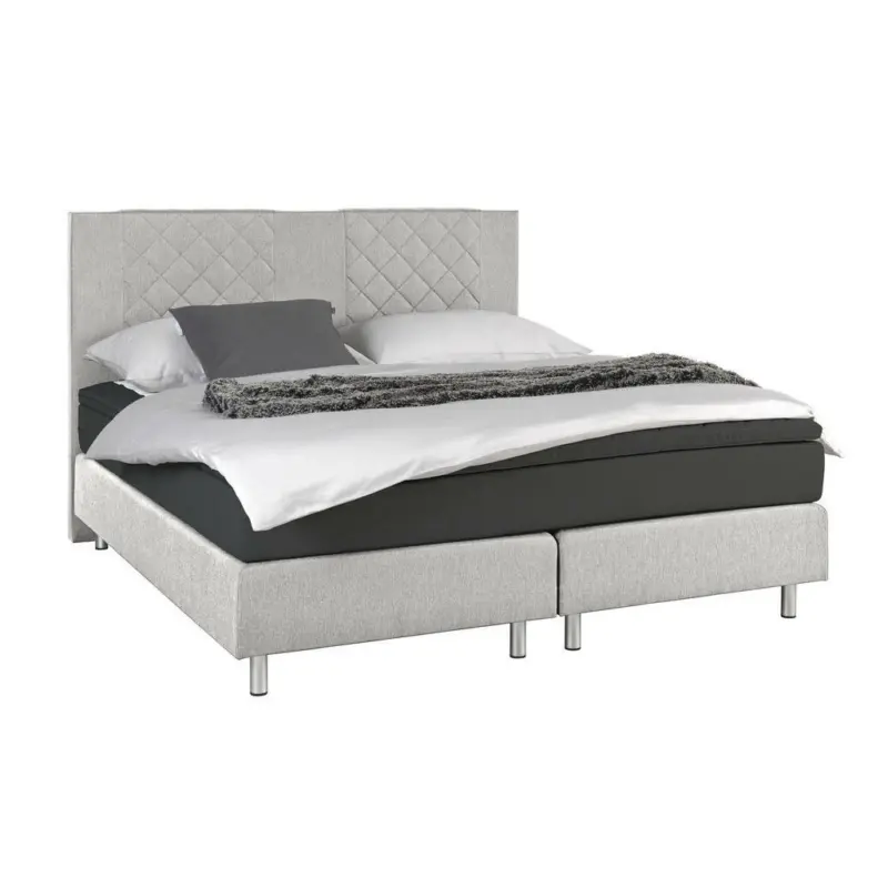 Boxspringbett 140/200 cm in Anthrazit, Grau
