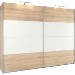 Schwebet&uuml;renschrank in Wei&szlig;, Sonoma Eiche