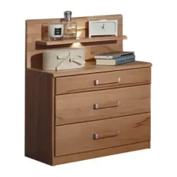 Nachtkästchen in teilmassiv Kernbuche Buchefarben