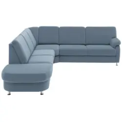 Ecksofa in Flachgewebe Blau