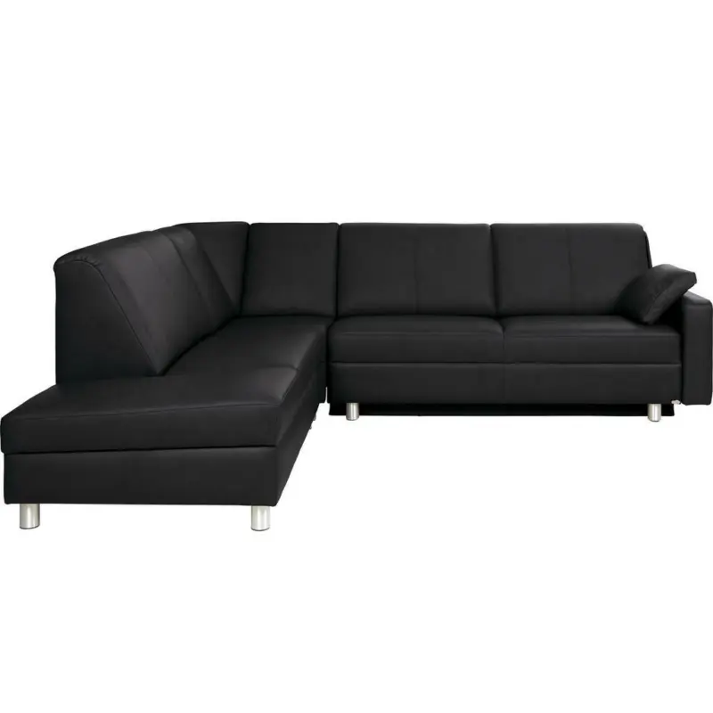 Ecksofa in Echtleder Grau