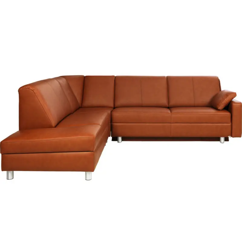 Ecksofa in Echtleder Honig