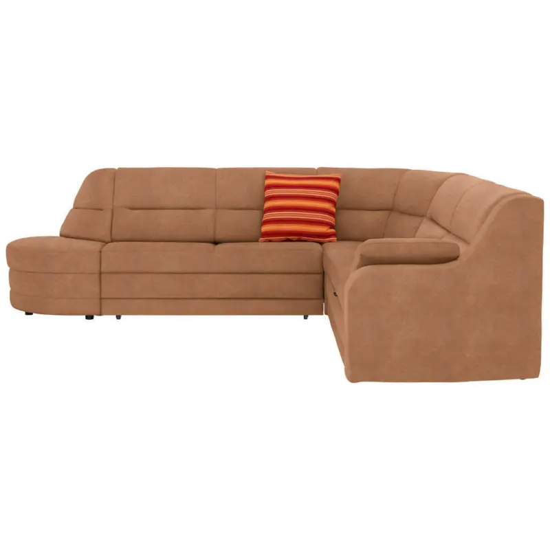 Ecksofa in Flachgewebe Hellbraun