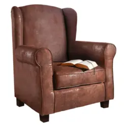 Ohrensessel in Mikrofaser Braun