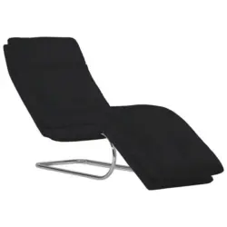 Relaxliege in Echtleder Schwarz