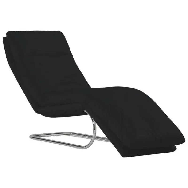 Relaxliege in Echtleder Schwarz