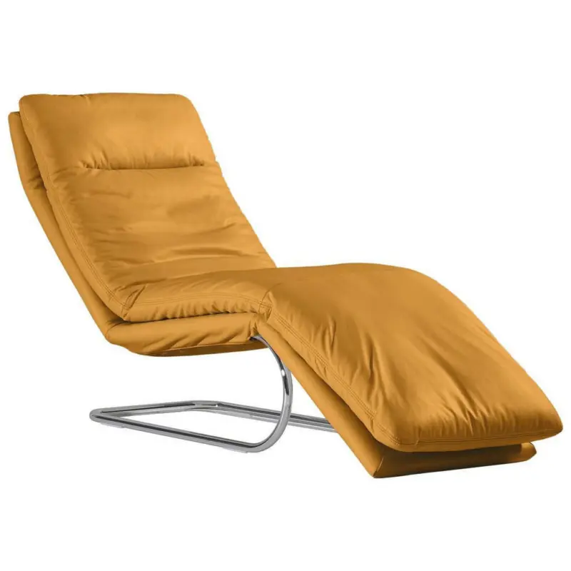 Relaxliege in Echtleder Gelb