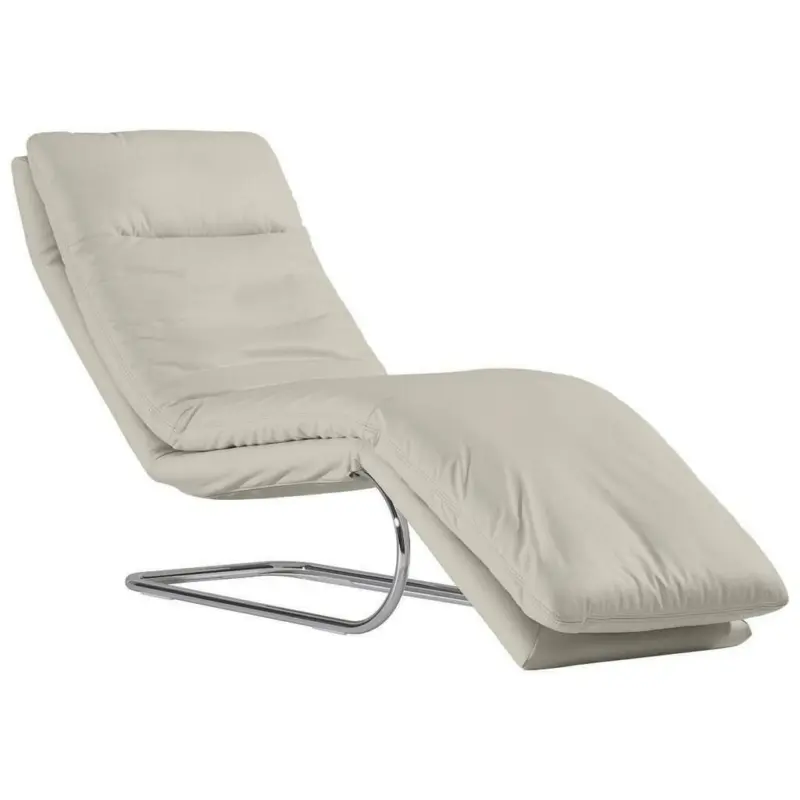 Relaxliege in Echtleder Weiß