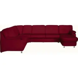 Wohnlandschaft in Echtleder Rot