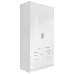 Drehtürenschrank in Weiß