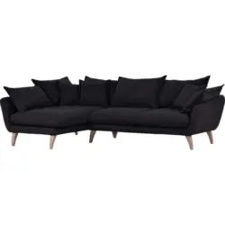 Wohnlandschaft in Velours Anthrazit