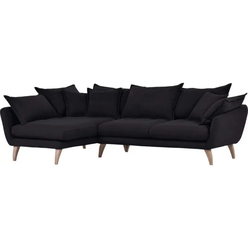 Wohnlandschaft in Velours Anthrazit