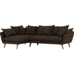 Wohnlandschaft in Chenille Dunkelbraun