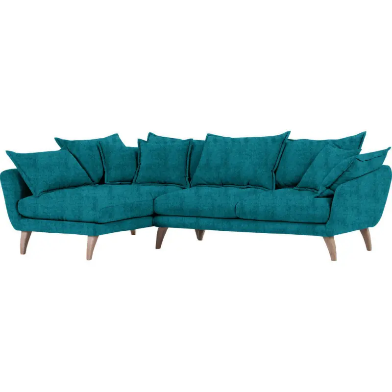 Wohnlandschaft in Chenille Türkis