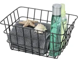 Aufbewahrungskorb Wenko Viana 18x12x25 cm schwarz matt