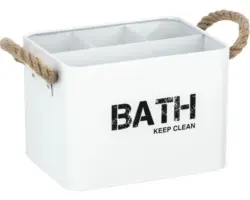 Aufbewahrungskorb Wenko Gara 19x13x12,5 cm weiß mit 4 Fächern