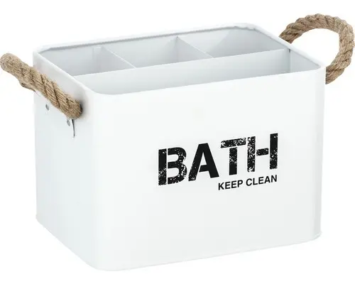 Aufbewahrungskorb Wenko Gara 19x13x12,5 cm weiß mit 4 Fächern