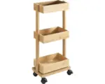 Hornbach Kosmetikrollwagen Wenko Tortona 18x31x71,5 cm braun mit 3 Etagen