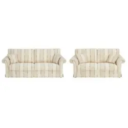 Sitzgarnitur in Flachgewebe Creme, Beige