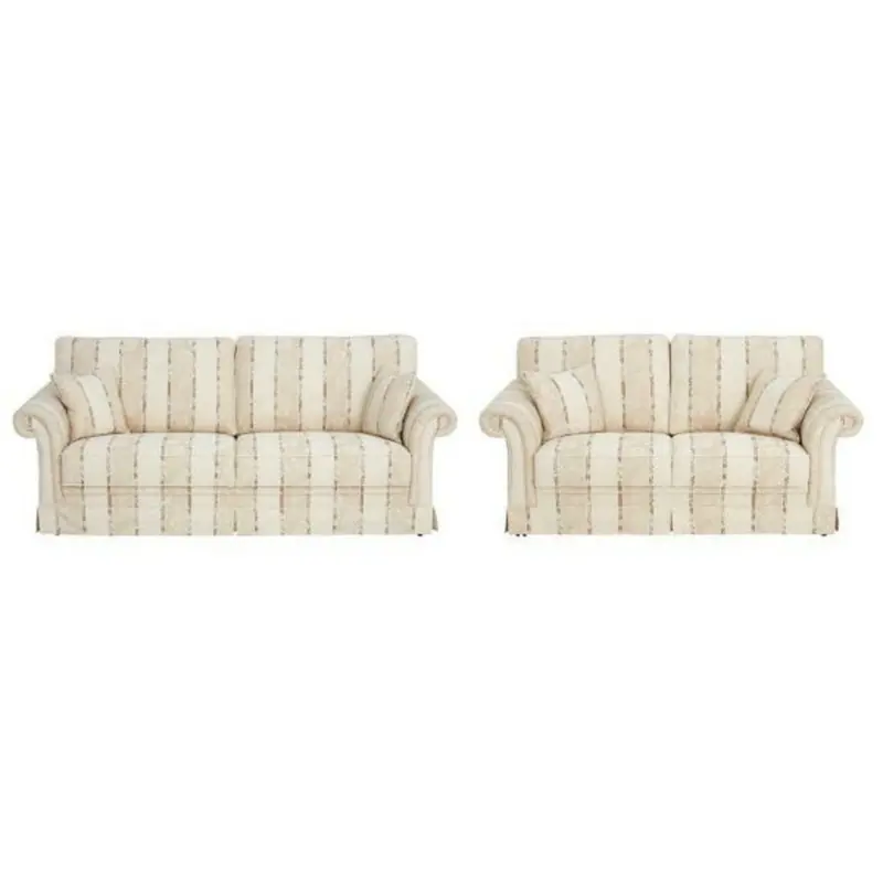 Sitzgarnitur in Flachgewebe Creme, Beige