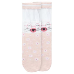 1 Paar Damen Socken mit Hasen-Motiv
