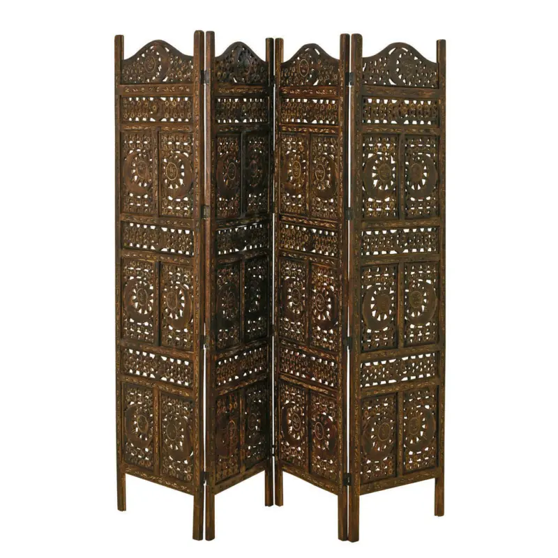 Paravent in Holz Dunkelbraun