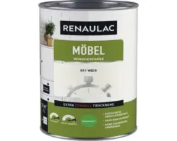 RENAULAC Möbellack Holzlack seidenmatt weiß 1 L