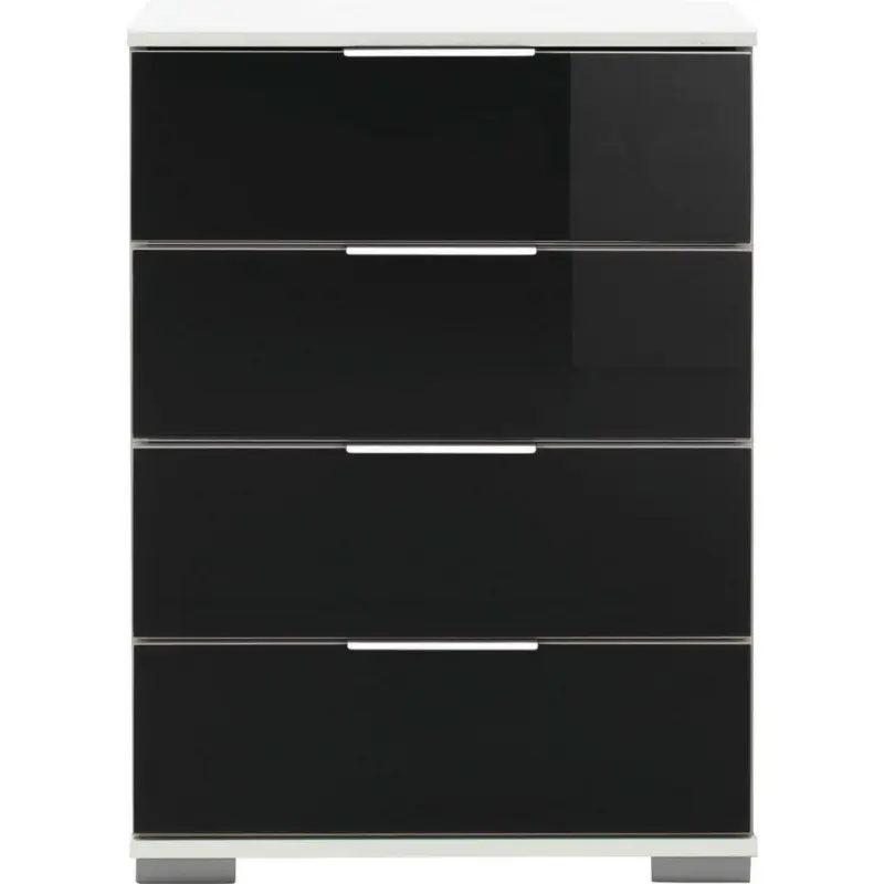 Nachtkästchen in Schwarz, Weiß