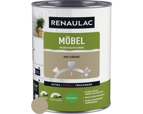 RENAULAC Möbellack Holzlack seidenmatt crème 1 L