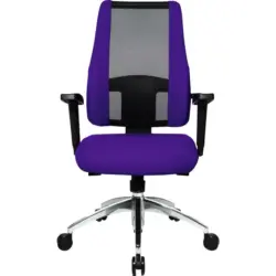 Drehstuhl in Netzbespannung, Webstoff Schwarz, Violett