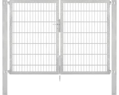 Stabgitter-Doppeltor ALBERTS Flexo Plus 8/6/8 200 x 140 cm inkl. Pfosten 8 x 8 cm feuerverzinkt