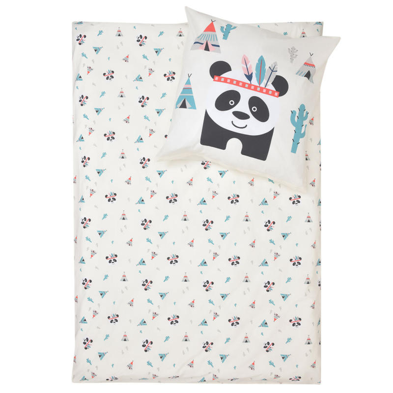 Kinder Bettwäsche mit Pandabär-Print