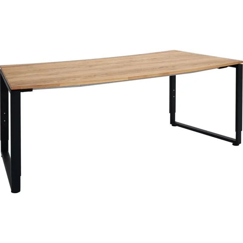 Schreibtisch 200/80-88,5/68-82 cm in Anthrazit, Grau, Eichefarben