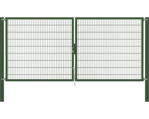 Stabgitter-Doppeltor ALBERTS Flexo Plus 8/6/8 400 x 180 cm inkl. Pfosten 10 x 10 cm grün