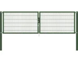 Stabgitter-Doppeltor ALBERTS Flexo Plus 8/6/8 400 x 120 cm inkl. Pfosten 10 x 10 cm grün