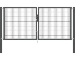 Stabgitter-Doppeltor ALBERTS Flexo Plus 8/6/8 300 x 140 cm inkl. Pfosten 10 x 10 cm anthrazit