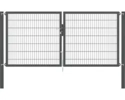 Stabgitter-Doppeltor ALBERTS Flexo Plus 8/6/8 300 x 140 cm inkl. Pfosten 10 x 10 cm anthrazit