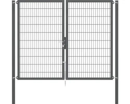 Stabgitter-Doppeltor ALBERTS Flexo Plus 8/6/8 250 x 200 cm inkl. Pfosten 8 x 8 cm anthrazit