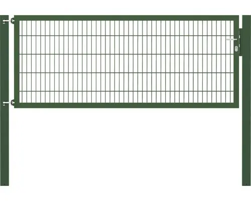 Stabgitter-Einzeltor ALBERTS Flexo Plus 8/6/8 250 x 100 cm inkl. Pfosten 10 x 10 cm grün