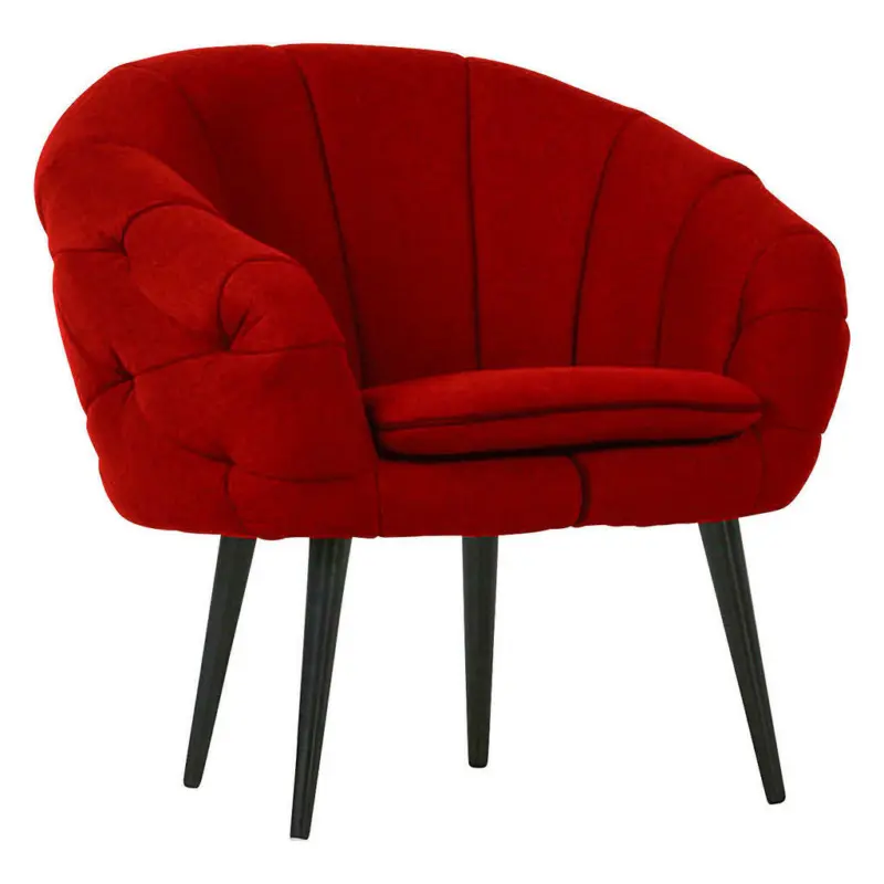 Sessel in Velours Dunkelrot