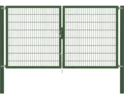 Stabgitter-Doppeltor ALBERTS Flexo Plus 8/6/8 300 x 160 cm inkl. Pfosten 8 x 8 cm grün