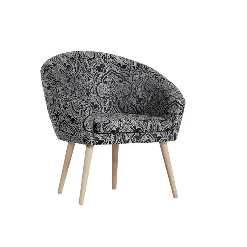 Sessel in Flachgewebe Grau, Schwarz