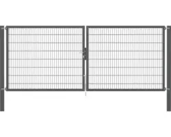 Stabgitter-Doppeltor ALBERTS Flexo Plus 8/6/8 400 x 160 cm inkl. Pfosten 10 x 10 cm anthrazit