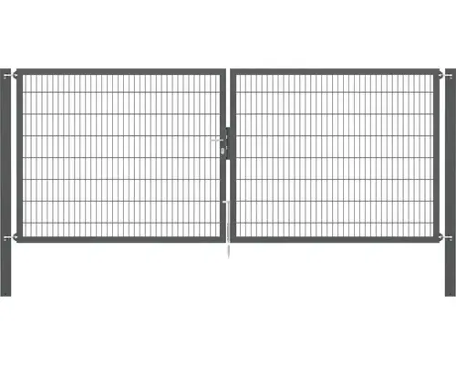 Stabgitter-Doppeltor ALBERTS Flexo Plus 8/6/8 400 x 160 cm inkl. Pfosten 10 x 10 cm anthrazit