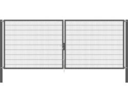 Stabgitter-Doppeltor ALBERTS Flexo Plus 8/6/8 500 x 200 cm inkl. Pfosten 10 x 10 cm anthrazit