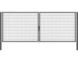 Stabgitter-Doppeltor ALBERTS Flexo Plus 8/6/8 500 x 200 cm inkl. Pfosten 10 x 10 cm anthrazit