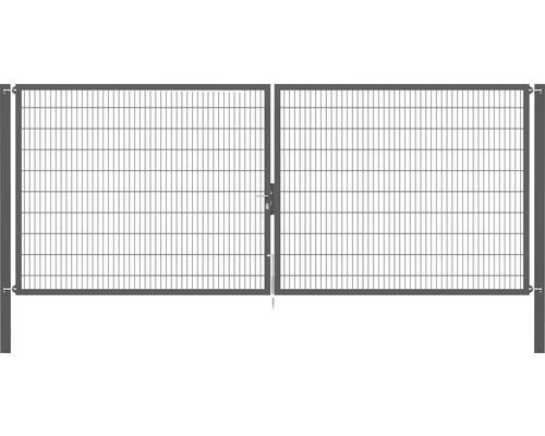 Stabgitter-Doppeltor ALBERTS Flexo Plus 8/6/8 500 x 200 cm inkl. Pfosten 10 x 10 cm anthrazit